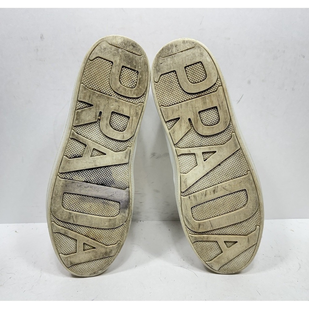 Prada Speech Bubble Comic Low Top 779 White Leather Shoes Womens Size 8.5 US - Picture 8 of 10